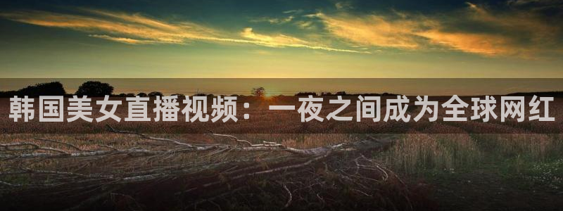 松鼠体育在线直播：韩国美女直播视频：一夜之间成为全球网红